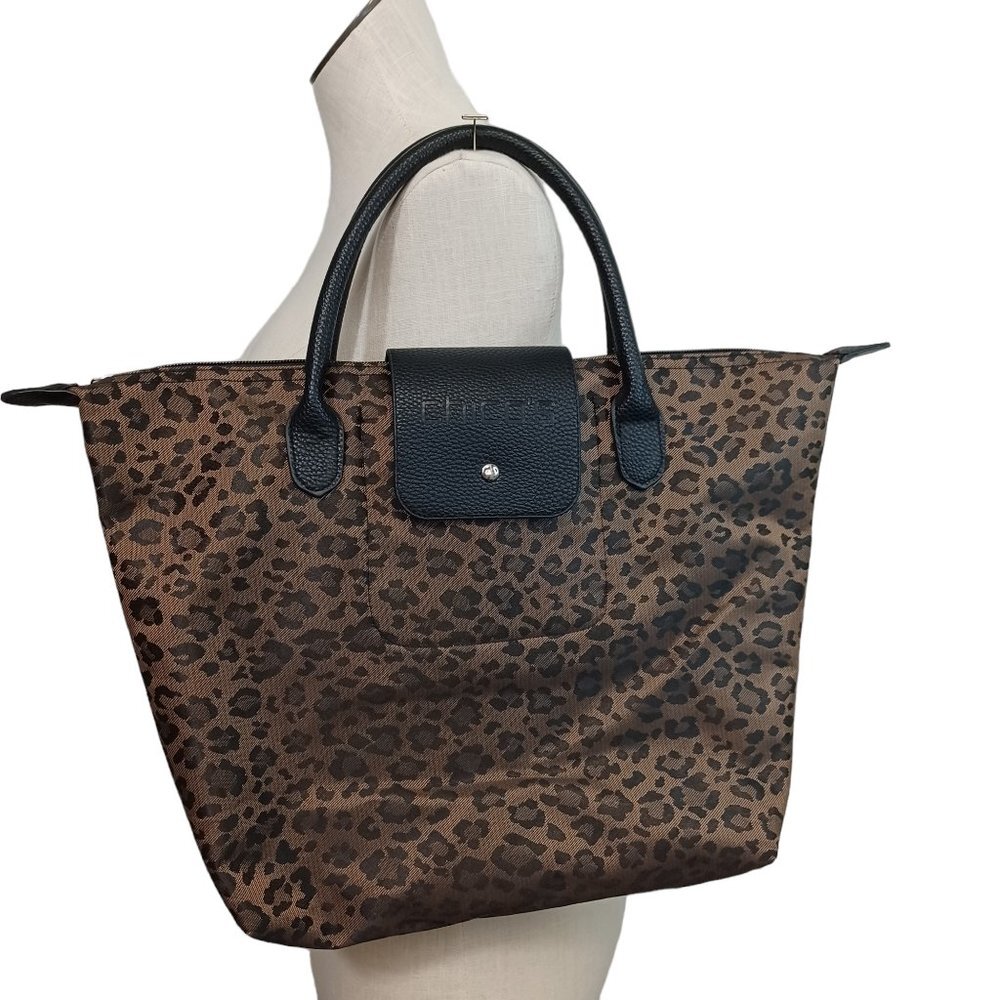 Chicos Tote Bag Animal Print Packable Foldable Travel Tote Bag Purse